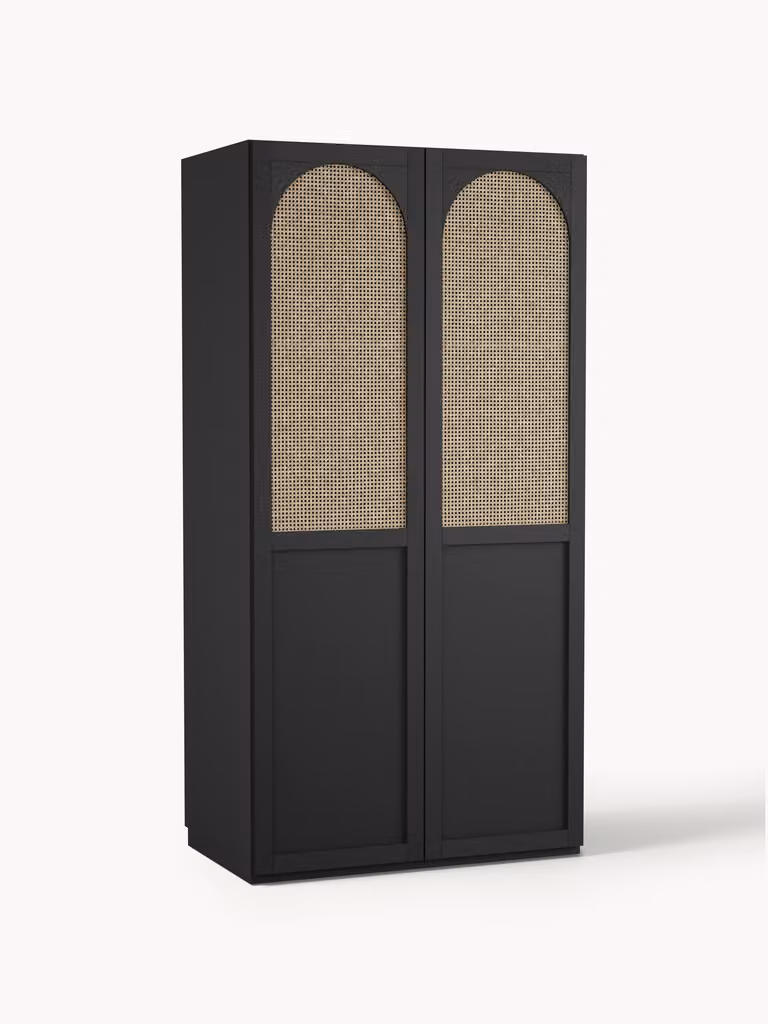 Westwing Collection Modulaire draaideurkast Jeanne met rattan en houtlook