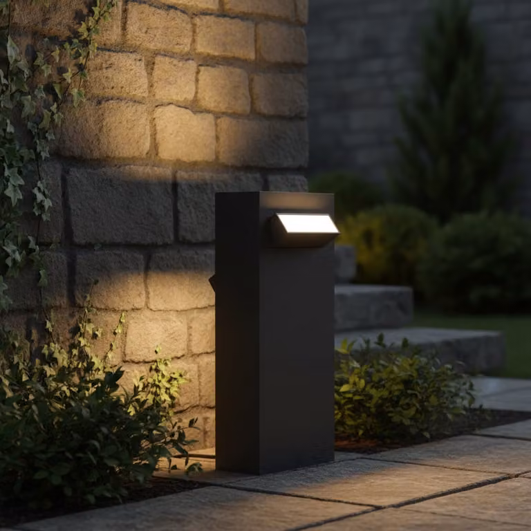 Lyora Zelda dubbele padverlichting zwart aluminium 15 cm