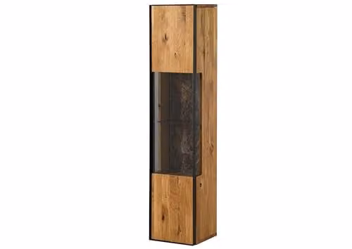 Massivmoebel24.de Hangvitrine Starnberg van wilde eik, natuur geolied, B/D/H: 30 x 30 x 140 cm