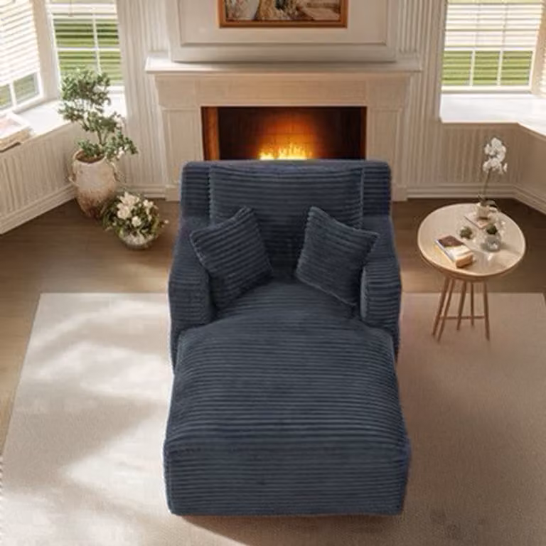 Moderne Corduroy Ribfluweel Slaapbank met Pocketvering en Inklapbare Slaapfunctie voor Woonkamer of Home Office