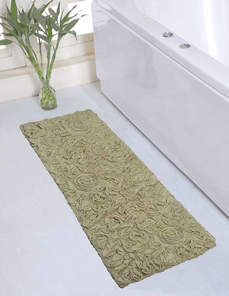Blauw badkamer tapijt - Zachte en extra absorberende vloermat - 53 x 137 cm