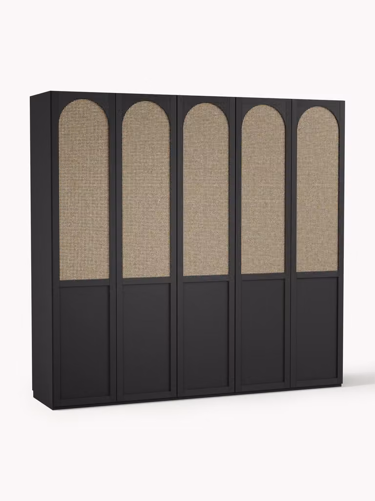 Westwing Collection Modulaire draaideurkast Jeanne met rattan en houtlook