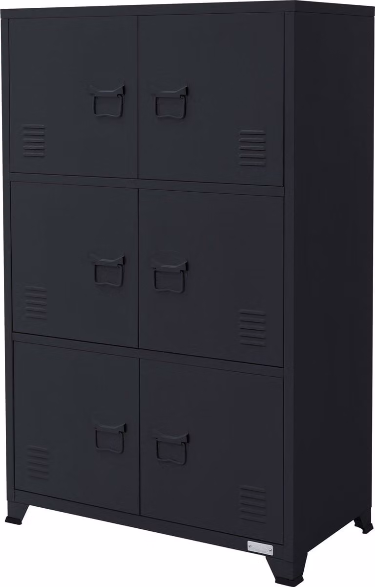 ML-Design archiefkast antraciet, stalen kantoorkast met 6 deuren en 3 binnenvakken, B/D/H: 75 x 40 x 120,5 cm