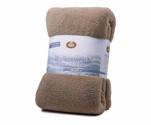 Gözze Wolkenweich Plaid van Microvezel en Imitatievacht, Steen/Bruin/Beige, B/D/H: 150 x 200 cm
