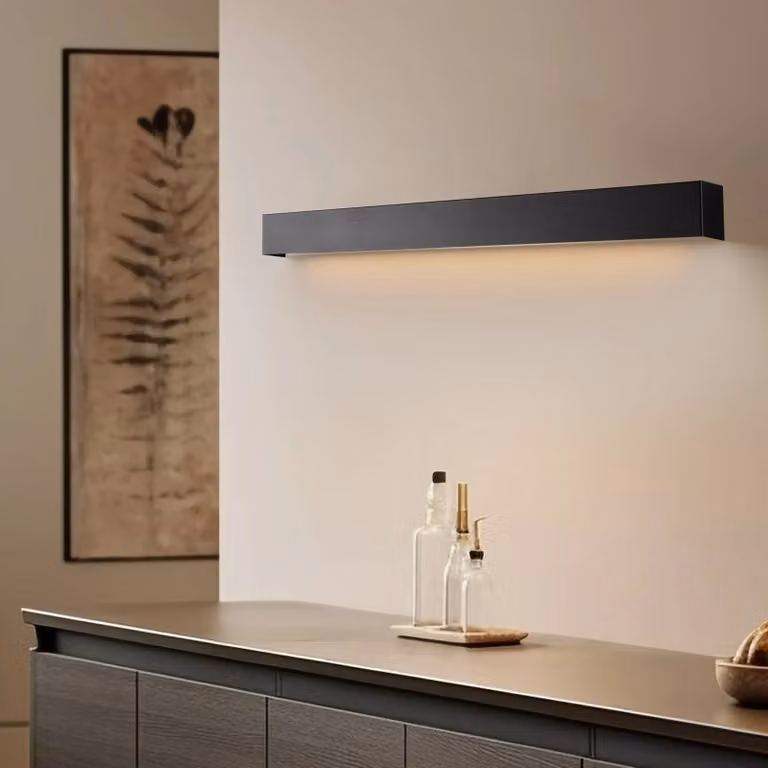 Nowodvorski Lighting LED wandlamp Straight M, zwart, modern, metaal