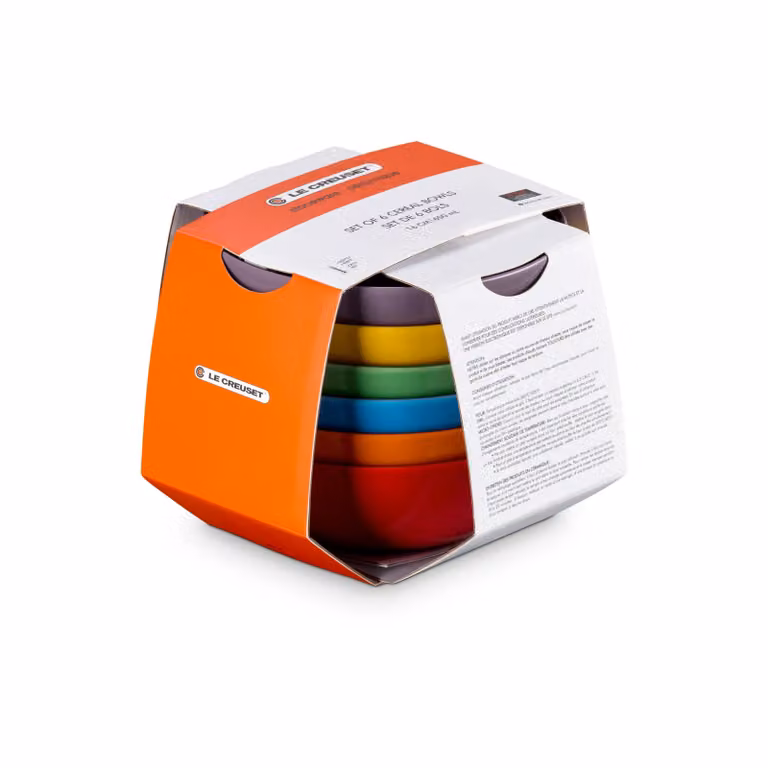 Le Creuset Signature steengoed diepe schaal 6-delig Rainbow