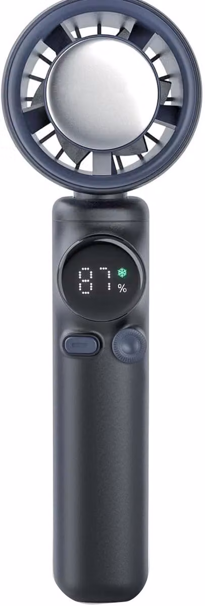 Draagbare mini-turboventilator met 4000 mAh oplaadbare batterij en regelbare snelheid, grijs