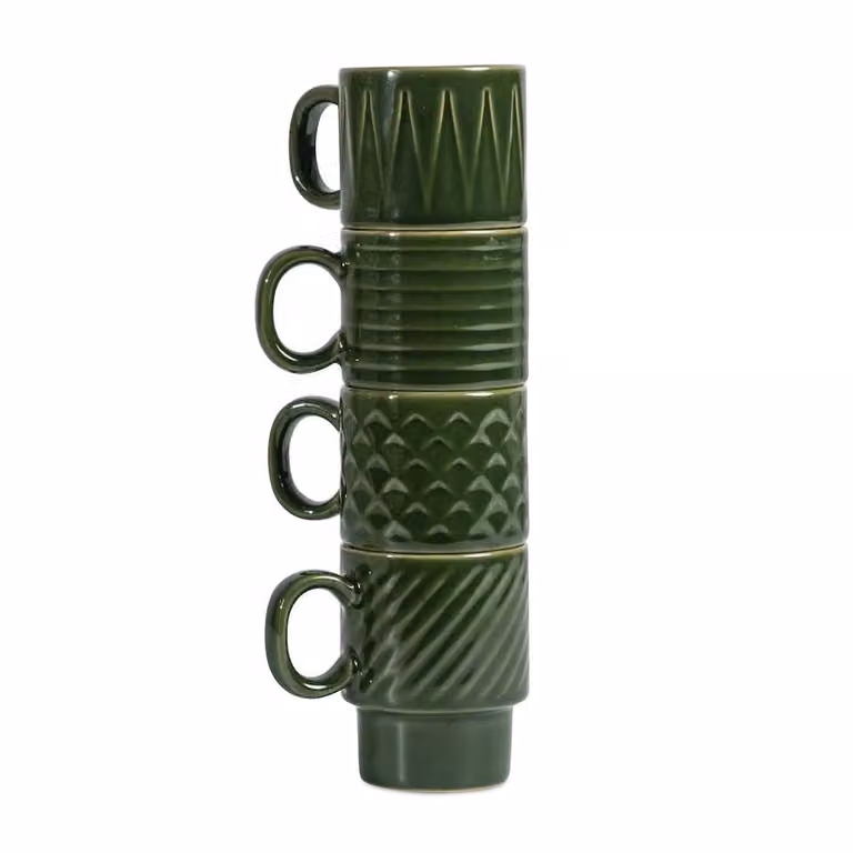 Sagaform Coffee & More espressokop 4-pack Groen