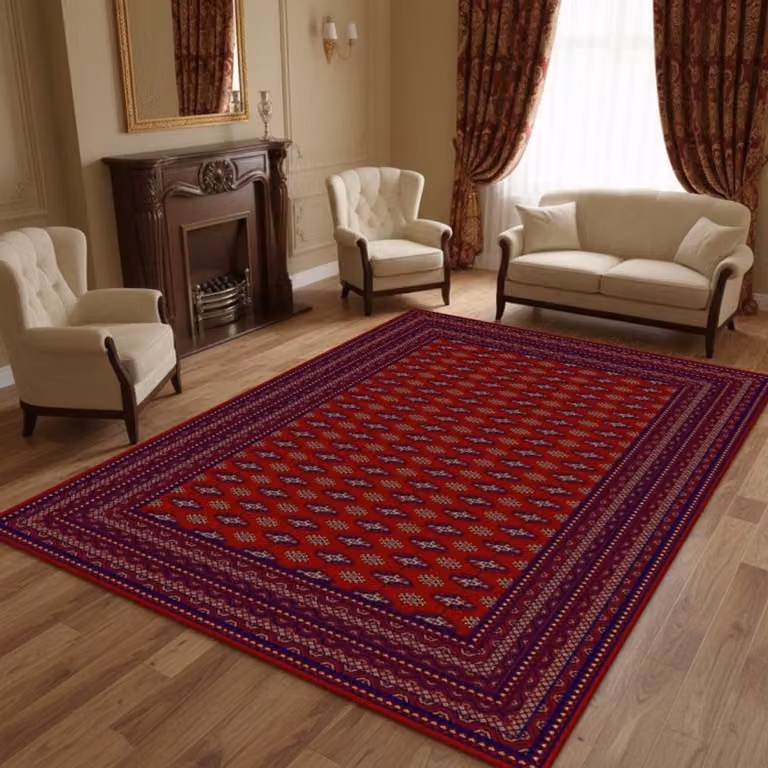 TapisTrend Oosters tapijt Bukhara-stijl Rood Breedte: 100 cm, Lengte: 300 cm