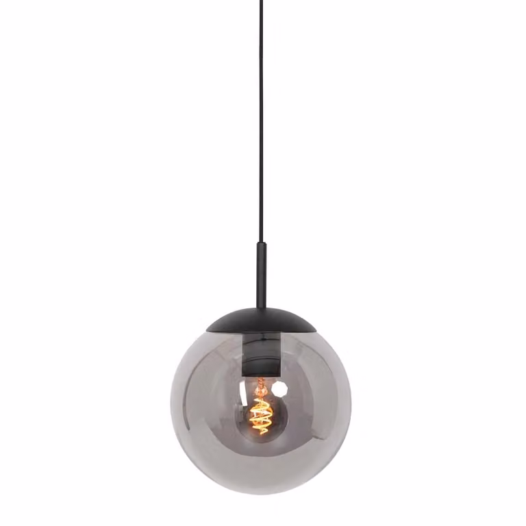 Steinhauer Bollique Hanglamp Zwart met Glazen Bol Ø 25 cm