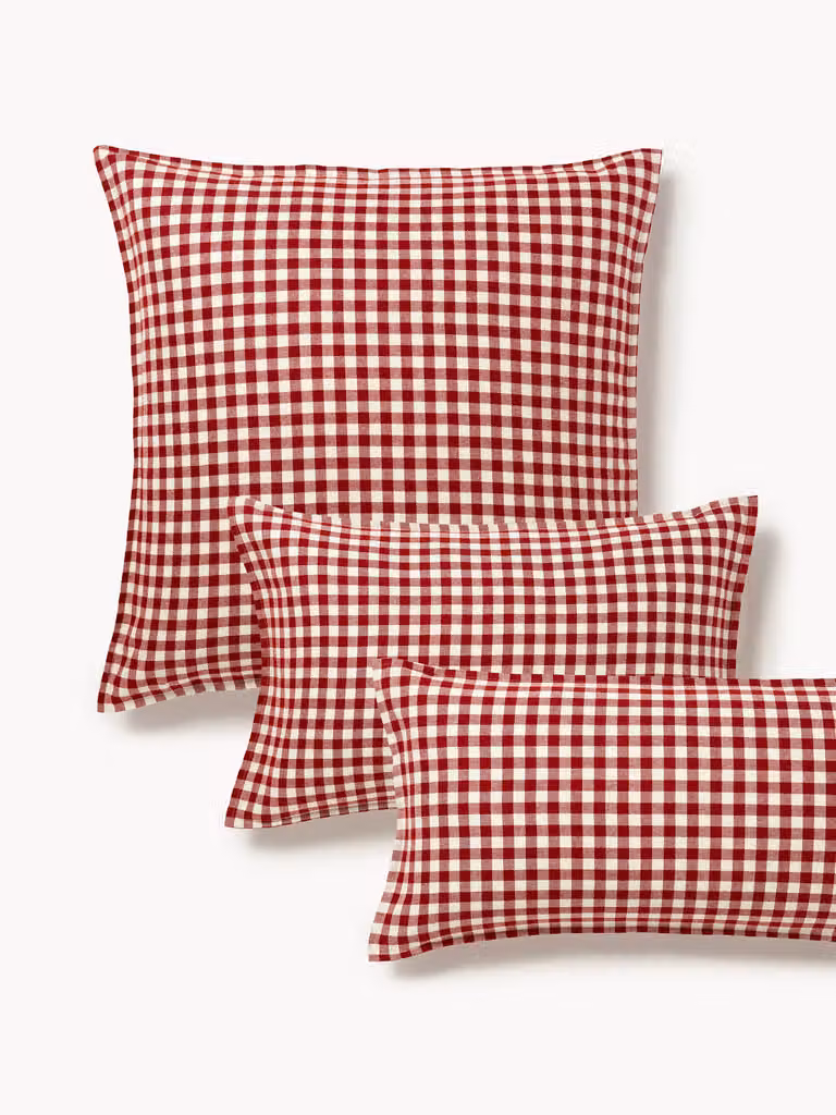 Westwing Collection Kussenhoes Yola Geruit Flanel 80x80 cm