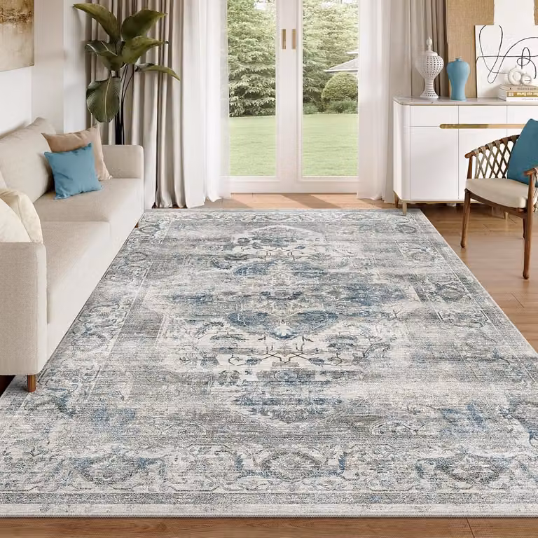 Set van 5 Wasbare Woonkamer Tapijten met Vintage Perzisch Design en Antislip, 120 x 170 cm
