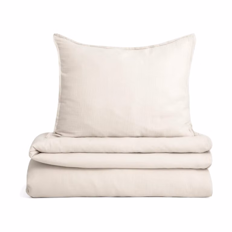 Garbo&Friends Muslin beddengoedset Eggshell, 140 x 200 cm en 50 x 70 cm