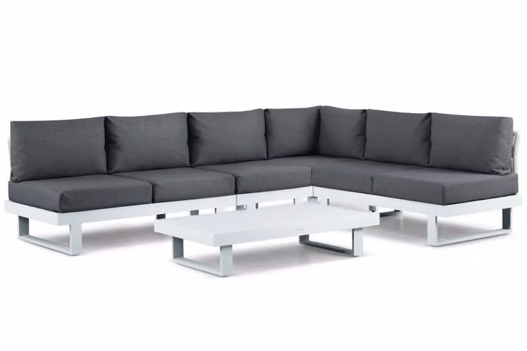 Lifestyle Garden Furniture Lorenzo 5-delige hoek loungeset met kussens in antraciet en grijs