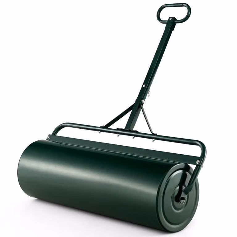Costway Graswals Metaal 113 L Handroller met Handvat Groen, Ø 40 cm, Vulbaar met Water of Zand