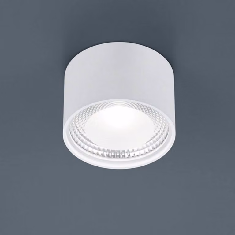 Helestra LED-plafondspot Kari, rond, wit/opaal, modern design voor woon- of eetkamer
