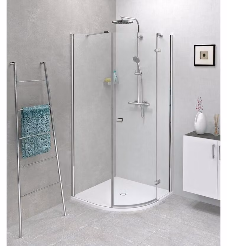 Polysan FLEXIA douchebak van gietmarmer, kwartcirkelmodel, 90 x 90 cm, model R550