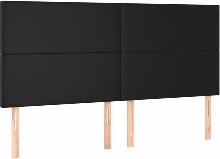 Hoofdbord Bed Decoratie Zwart met Verstelbare Hoogte B/D/H: 200 x 5 x 118/128 cm