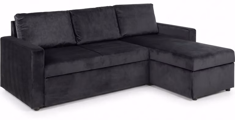 Sacramento slaapbank chaise longue met omkeerbare opstelling, verborgen opslag en uitschuifbaar bed, antracietgrijs