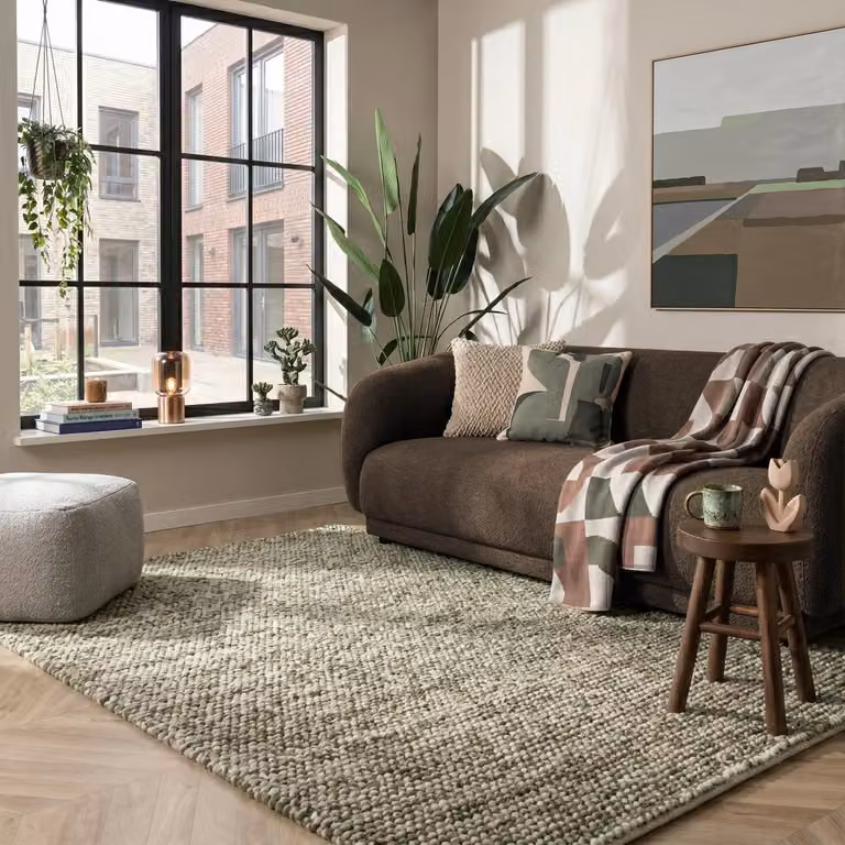 Art Weavers Wollen vloerkleed Ventura Groen / Beige - Rechthoekig - 240 x 340 cm