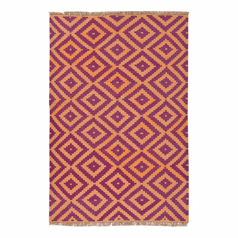 home24 Kelim Gashgai laagpolig vloerkleed rood multicolor wol B: 119 cm, D: 180 cm