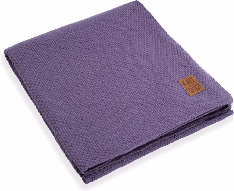 Knit Factory Jesse Gebreid Plaid XL - Woondeken - Violet - 195 x 225 cm