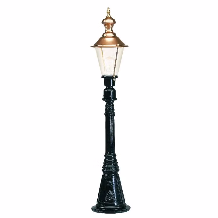 Nostalgische staande lamp Chicago zwart van KS Verlichting