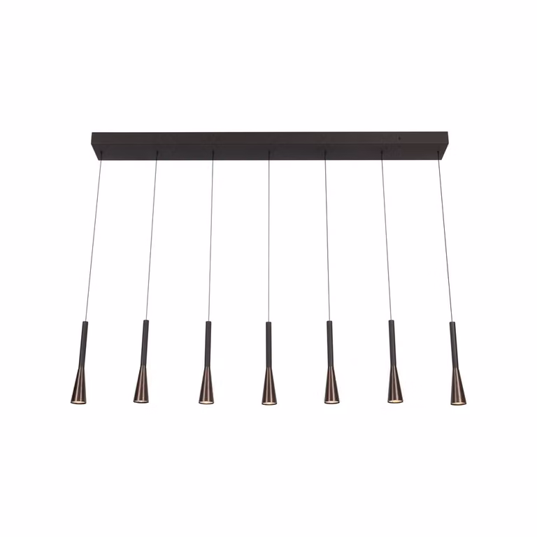 Premium by Lucide Joakim Design Hanglamp - 7-lichts - Bruin - Dimbare LED met CCT en verstelbare hoogte