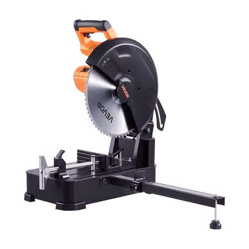 VEVOR Verstekzaag voor metaal met 355 mm roestvrijstalen koudzaagblad, 3500 W borstelloze motor en instelbare snelheid van 750-1200 omw/min, zilver