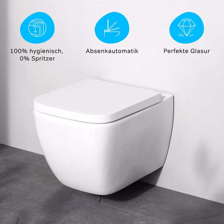 AM.PM Wandtoilet inclusief soft-close toiletzitting, wit