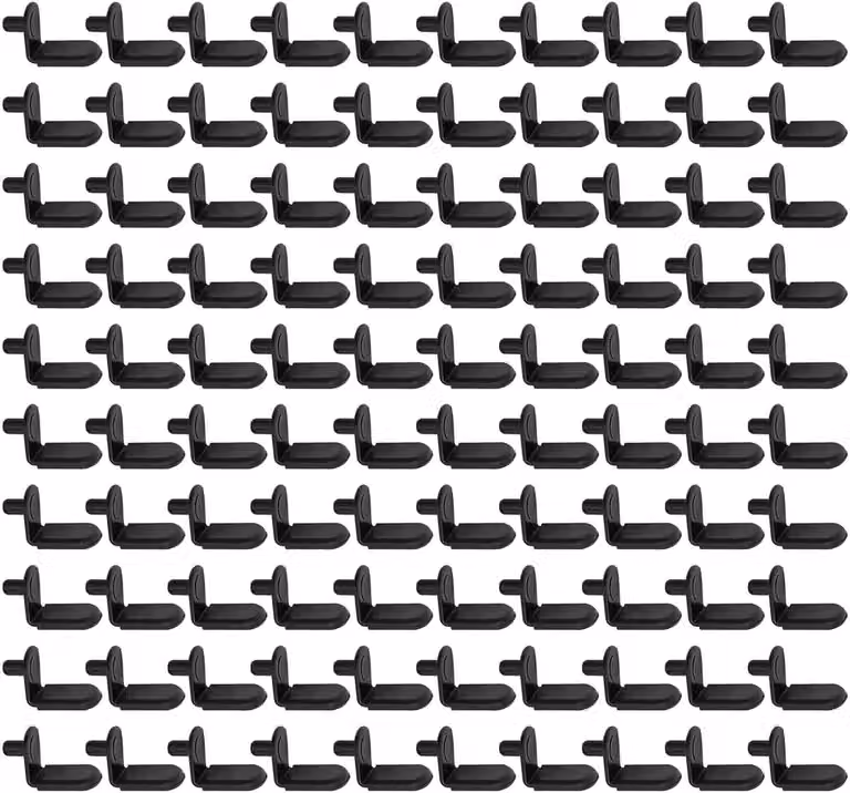 100 stuks L-vormige metalen steunpinnen voor planken, zwarte plankclips voor keukenmeubels en kasten, 5mm