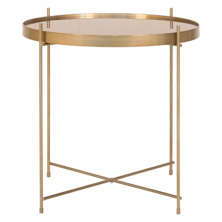 Nest of Nora Salontafel Nido - Rond - Glas en staal - Brass - B: 48 cm, H: 48 cm