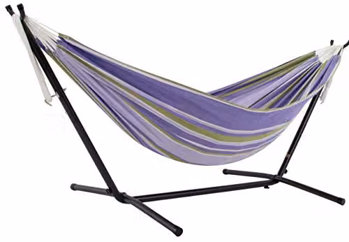 Vivere Dubbele Katoenen Hangmat met Standaard - Tranquility - 250 cm