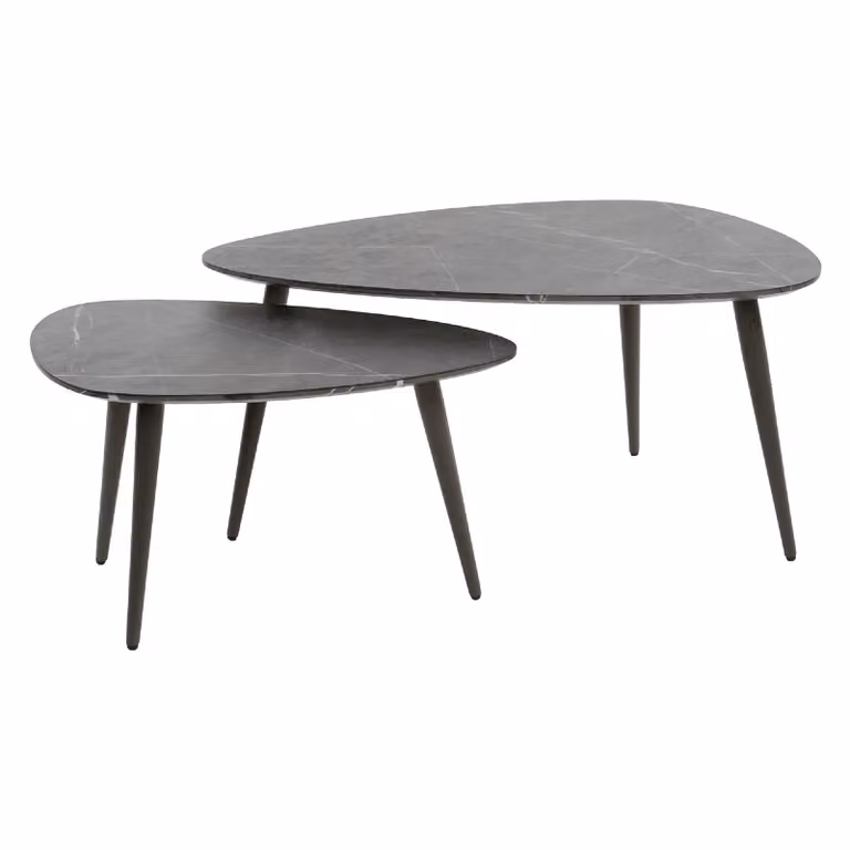 Nest of Nora Salontafel set Jorin - Set van 2 moderne bijzettafels - Grafiet