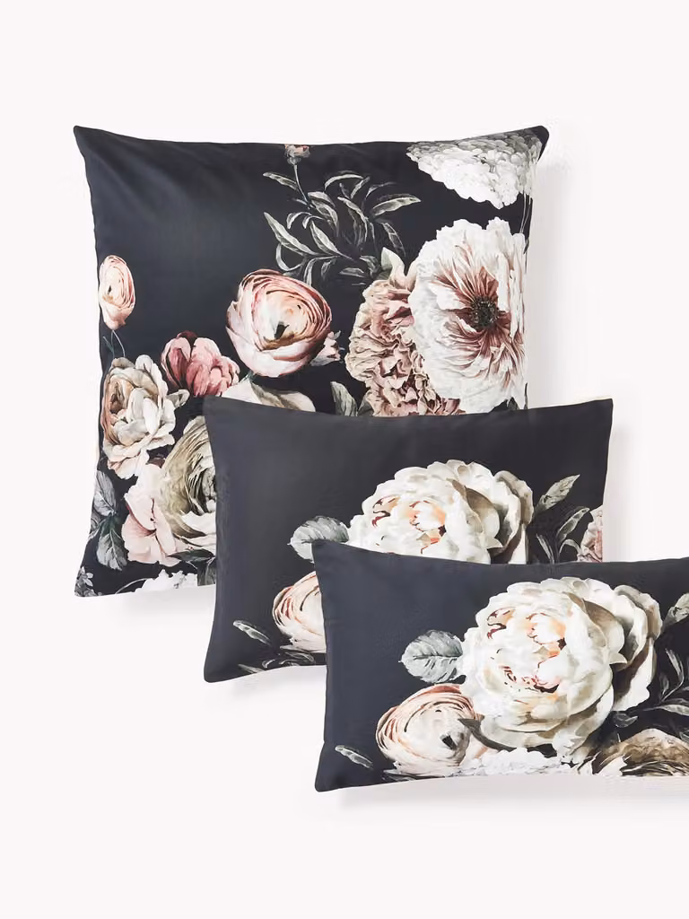 Westwing Collection Katoensatijnen kussenhoes Blossom