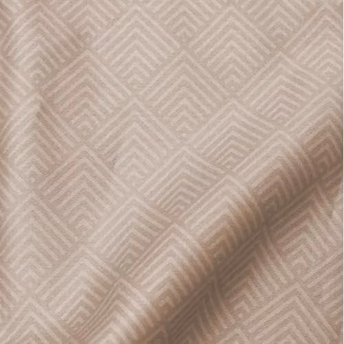 Primera Mako-satijnen beddengoed set met grafisch design beige, dekbedovertrek 155 x 220 cm en kussensloop 80 x 80 cm