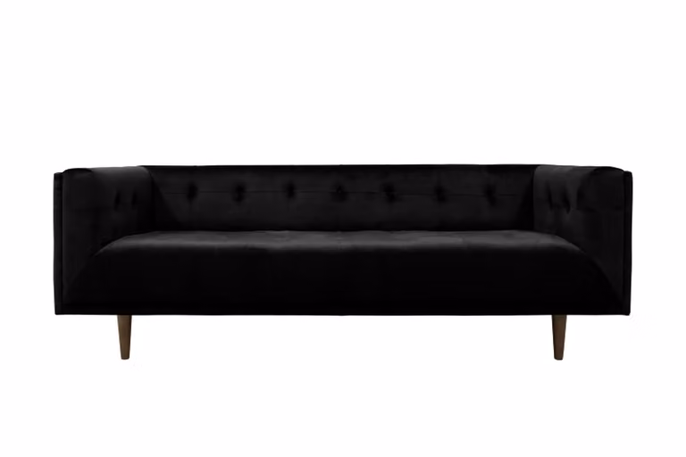 Kick Velvet Bank Bobbi - Zwart - Moderne Designbank met Zachte Velvet Bekleding