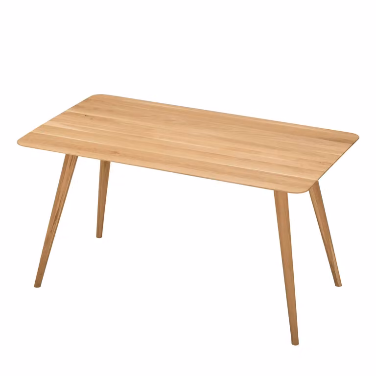 home24 Houten eettafel Scandinavisch design Eikenhout Bruin B: 140 cm, D: 80 cm
