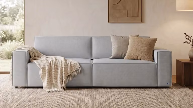 BRUNO Lounge slaapbank Aurora zilvergrijs met opbergruimte en logeerbed