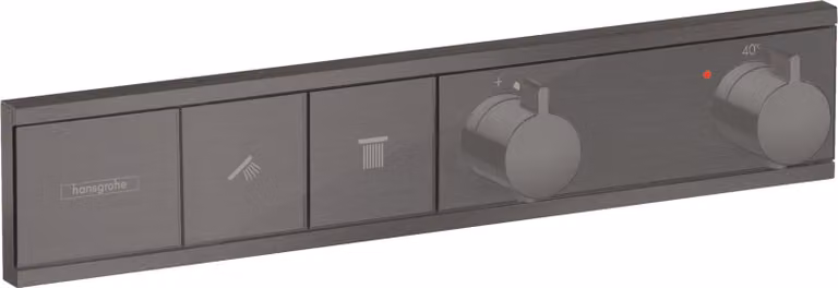 Hansgrohe RainSelect thermostaat complete set voor 2 aansluitingen, geborsteld zwart
