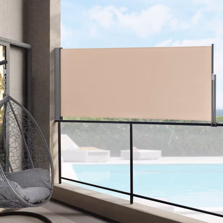 Pro.tec Zijmarkies Zandkleur Beige 140 x 300 cm Weerbestendige Zonwering en Privacybescherming