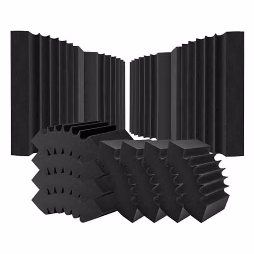 VEVOR Akoestische schuimpanelen, set van 4, zwart, B/D/H: 42 x 16 x 30 cm