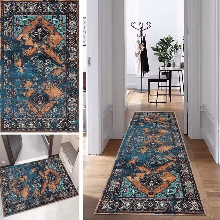 Boho Loper Kleurrijk Vloerkleed met Antislip Achterkant Breedte: 60 cm, Lengte: 200 cm