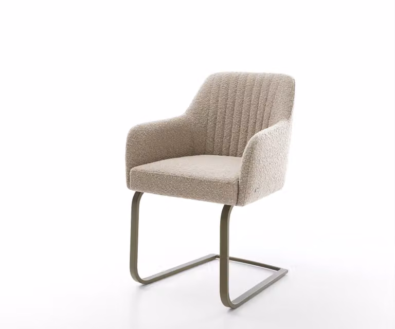 DELIFE Greg-Flex Sledemodel met Bouclé Afwerking en Titanium Pocketveer Kern in Beige/Bruin