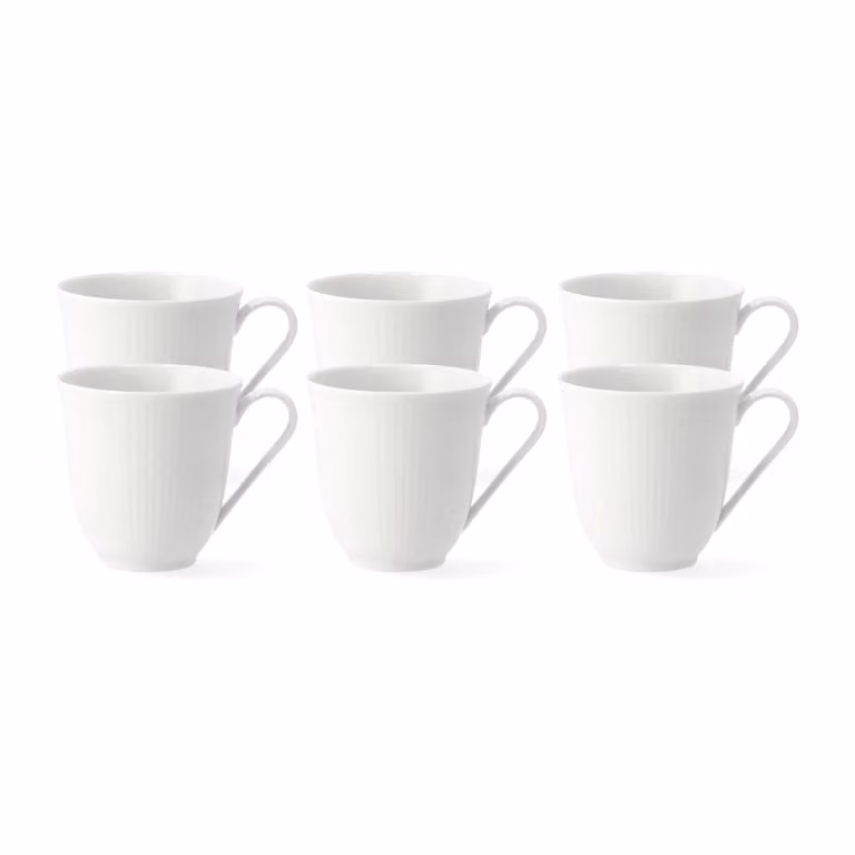 Rörstrand Swedish Grace mok 6-pack snow wit 30 cl