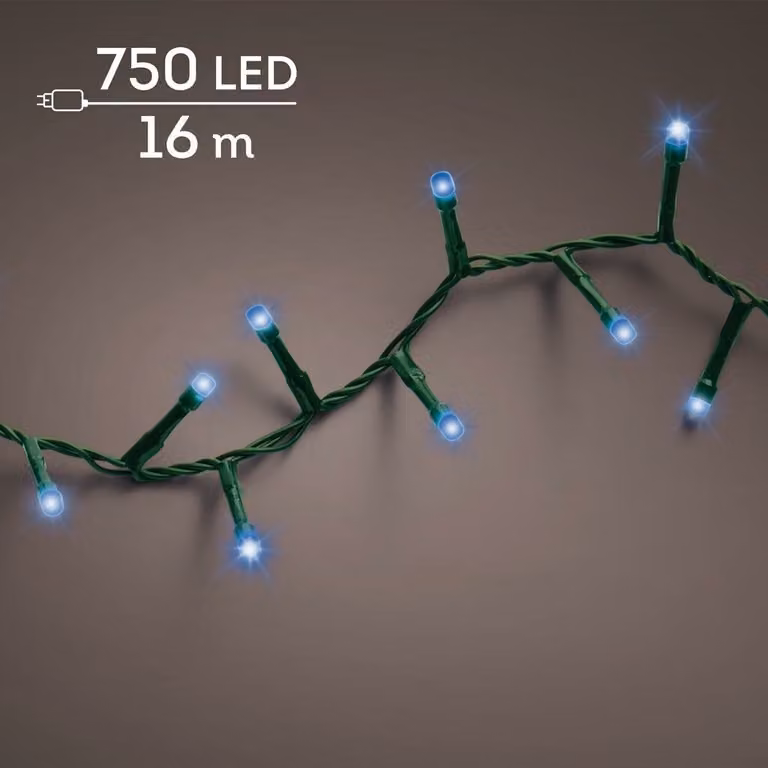 Lumineo LED-lichtslingers blauw, 16 meter of 21 meter