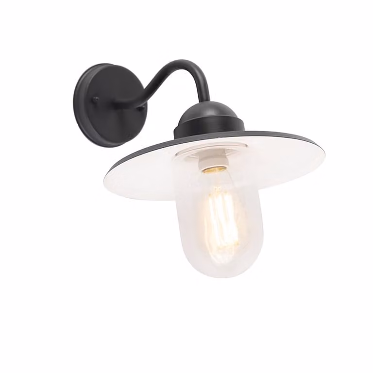 Qazqa Landelijke Buitenwandlamp Grijs/Wit - Aluminium en Glas - IP44