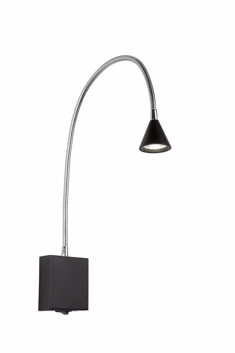 Lucide Buddy verstelbare LED wandlamp voor slaapkamer - Zwart