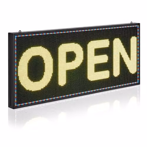 VEVOR Programmeerbaar LED-display P6, Flexibel Digitaal Scrollpaneel met Bluetooth-app-bediening, Full-color, Multicolour, 990 x 412 mm