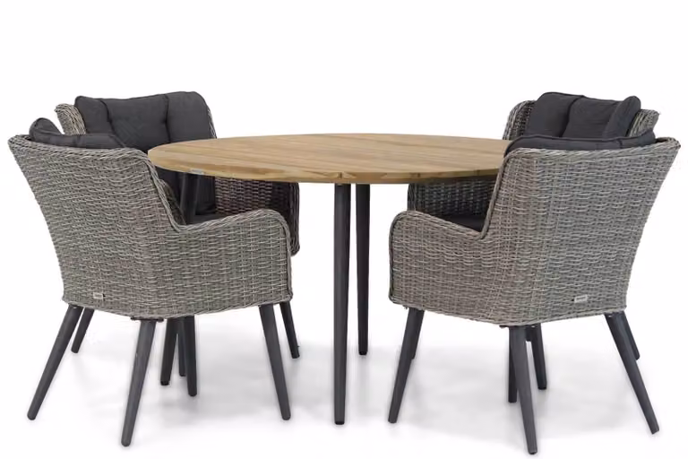 Garden Collections Boston/Montana dining tuinset van polyrattan, rond, 130 cm